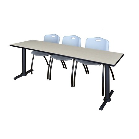 Cain Rectangle Tables > Training Tables > Cain Training Table & Chair Sets, 84 W, 24 L, 29 H, Maple MTRCT8424PL47GY
